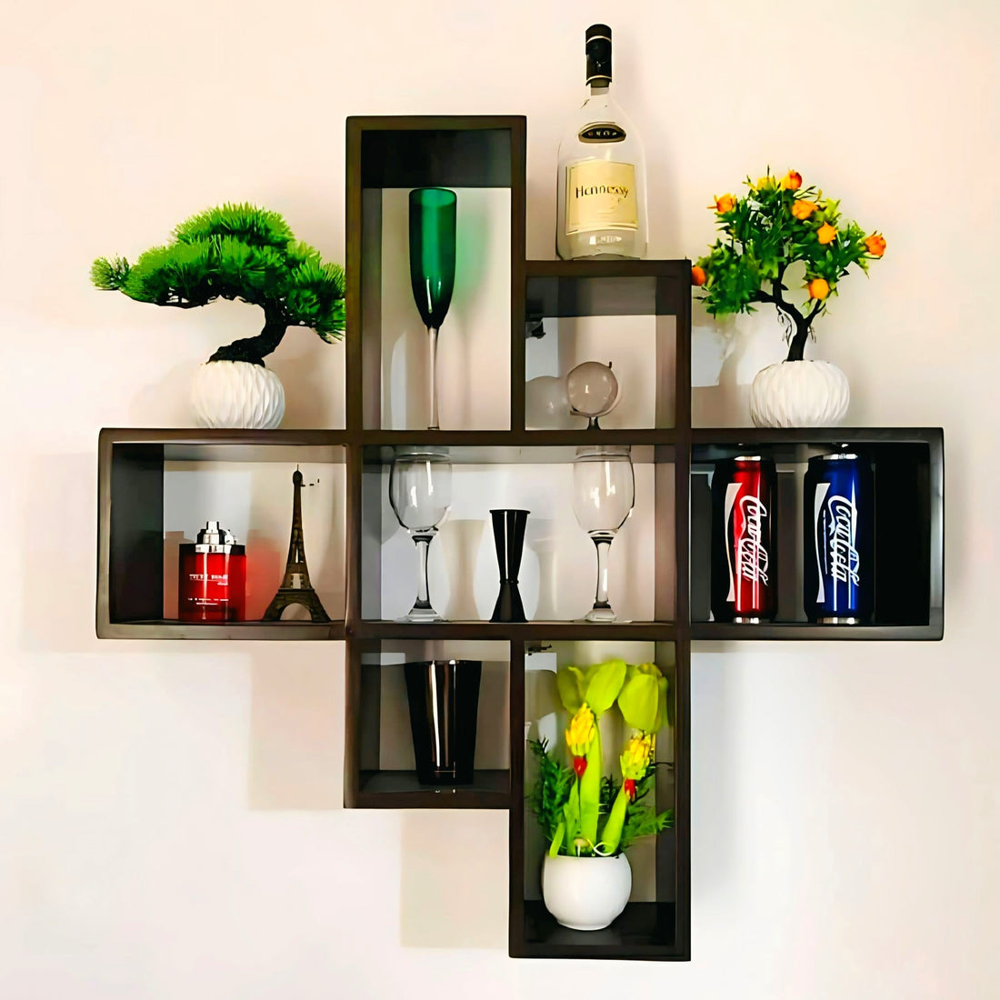 Premium Wooden Wall Display Shelf for Living Room Office Room