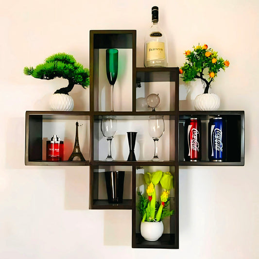 Premium Wooden Wall Display Shelf for Living Room Office Room
