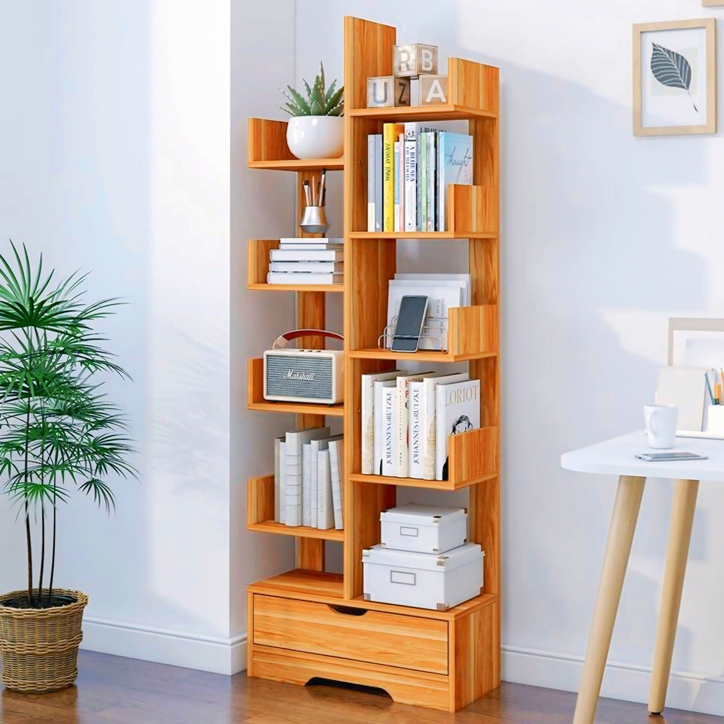 Compact Wooden Bookshelf for Small Space